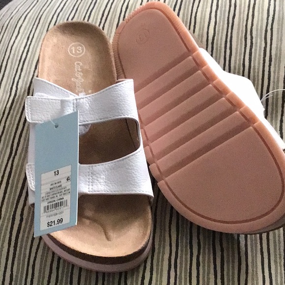 Girls' Claire Slip-On Footbed Sandals - Cat & Jack White 1 - Picture 6 of 7